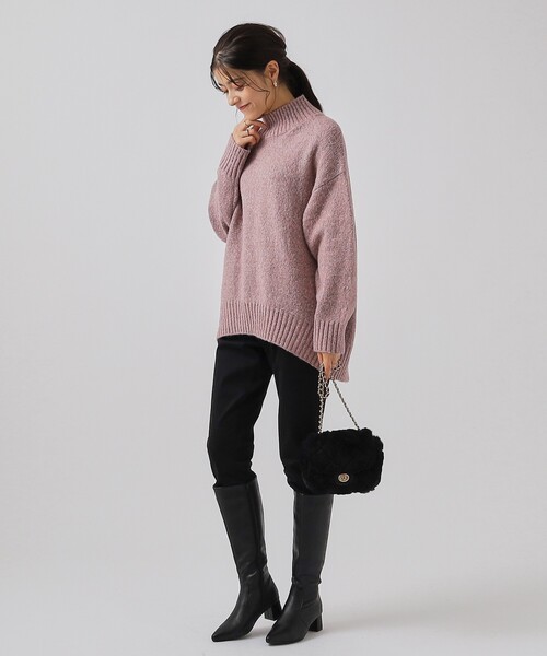 DRESKIP（ドレスキップ）の「◆【体型カバー】ふわふわミックスヤーン ハイネックニット（ニット/セーター・レディース・ライトグリーン/ダークブラウン/ピンク系/イエロー系その他/ライトベージュ/パープル系・02/03/04）」の18枚目の写真