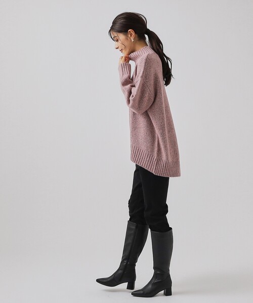 DRESKIP（ドレスキップ）の「◆【体型カバー】ふわふわミックスヤーン ハイネックニット（ニット/セーター・レディース・ライトグリーン/ダークブラウン/ピンク系/イエロー系その他/ライトベージュ/パープル系・02/03/04）」の19枚目の写真