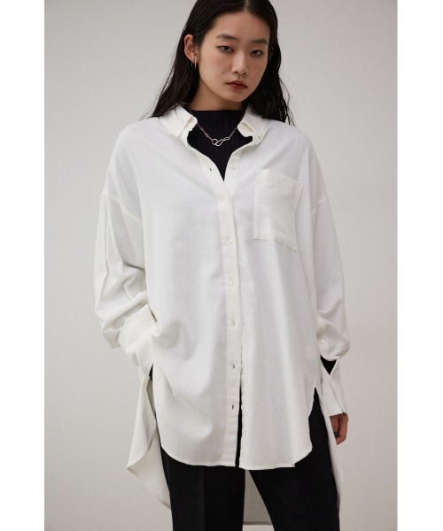 AZUL by moussy（アズールバイマウジー）の「2WAY袖ボタンチュニックシャツ（シャツ/ブラウス・レディース・ブルー/アイボリー・FREE）」の3枚目の写真