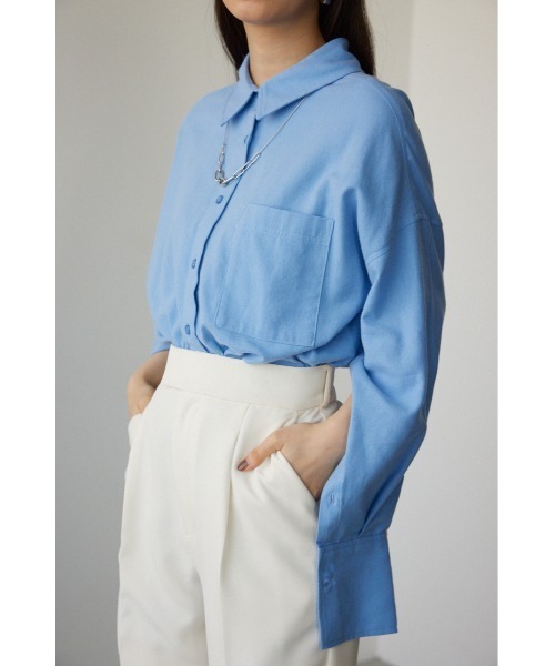 AZUL by moussy（アズールバイマウジー）の「2WAY袖ボタンチュニックシャツ（シャツ/ブラウス・レディース・ブルー/アイボリー・FREE）」の14枚目の写真