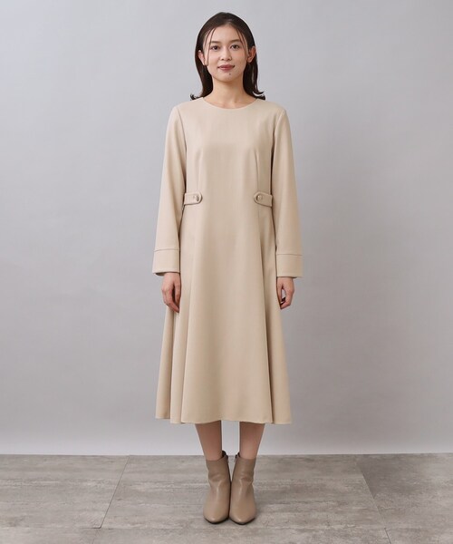 UNTITLED（アンタイトル）の「◆【日本製／通勤からオケージョンまで】ラメ混サキソニーワンピース（ワンピース・レディース・ライトベージュ/ダークグレー/ネイビー・50/00/01/03/44/02/48/46/04/42）」の5枚目の写真