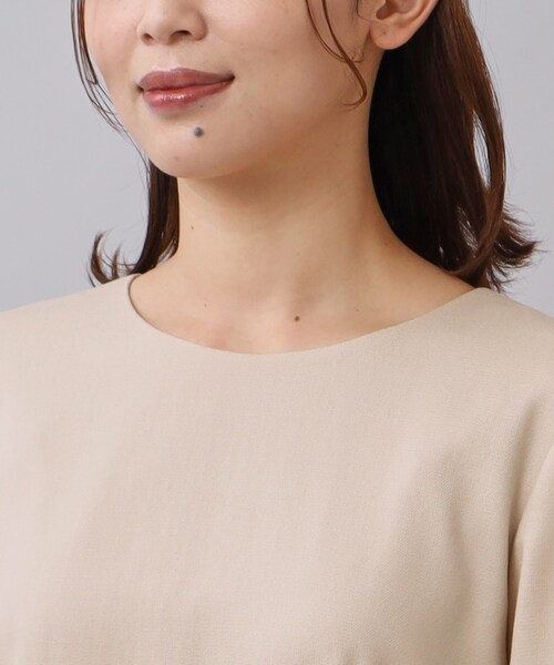 UNTITLED（アンタイトル）の「◆【日本製／通勤からオケージョンまで】ラメ混サキソニーワンピース（ワンピース・レディース・ライトベージュ/ダークグレー/ネイビー・50/00/01/03/44/02/48/46/04/42）」の8枚目の写真