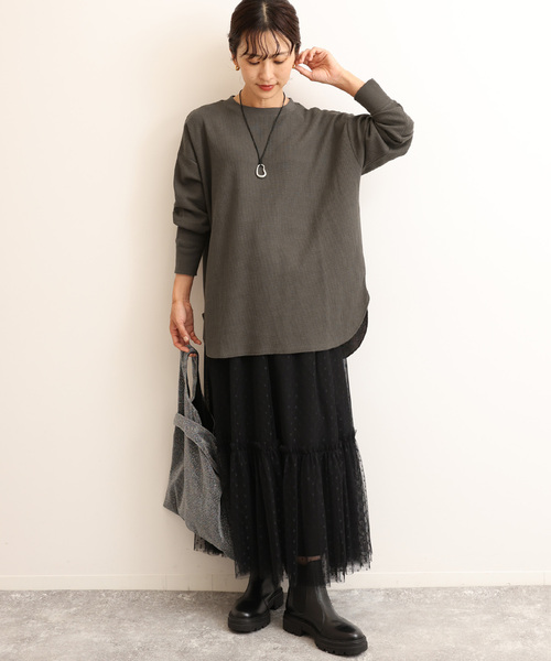 JOURNAL STANDARD relume(ジャーナルスタンダード レリューム)の「《追加7》TCワッフルオーバーサイズロングスリーブTシャツ(Tシャツ/カットソー・レディース・ホワイト系その他/ブラウン/モスグリーン/チャコールグレー/オートミール/ダークブルー・FREE)」の7枚目の写真