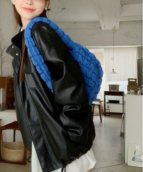 kirakiraShop（キラキラショップ）の「キルティングバッグ（ショルダーバッグ・レディース・オリーブ/レモンイエロー/ブラック/オフホワイト/ピンク/パープル/ブルー/グリーン・FREE）」の18枚目の写真