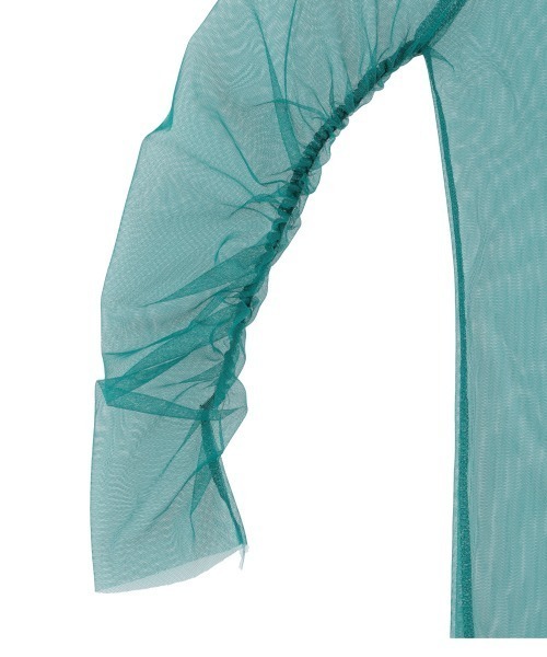 Uenui（ウニュイ）の「シアー メッシュ タートルネック トップス カットソー シースルー シースルートップス 長袖 シアートップス 長袖（Tシャツ/カットソー・レディース・ホワイト/グリーン・FREE）」の20枚目の写真