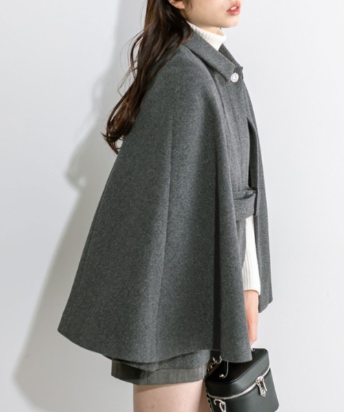 OLIVE des OLIVE（オリーブデオリーブ）の「little orun レディポンチョコート　1032180090（ポンチョ・レディース・ベージュ/ブラック/チャコールグレー・FREE）」の20枚目の写真
