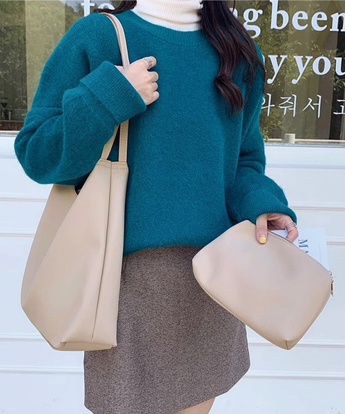 Dita Muaj.(ディータムアージュ)の「【A4対応】ダブルベルトシンプルトート ポーチ付き(ショルダーバッグ・レディース・アイボリー/ブラック・FREE)」の7枚目の写真