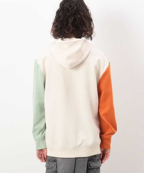 Purple&Yellow（パープルアンドイエロー）の「ＴＲダンボールニット 袖メッセージエンボス 配色パーカ（パーカー・メンズ・ネイビー/アイボリー・M/XL/L/S）」の20枚目の写真