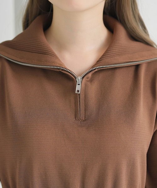 moulis'(ムーリス)の「ハーフジップニットドッキングワンピース(ワンピース・レディース・ホワイト/ブラウン・MEDIUM/LARGE/X-LARGE)」の6枚目の写真