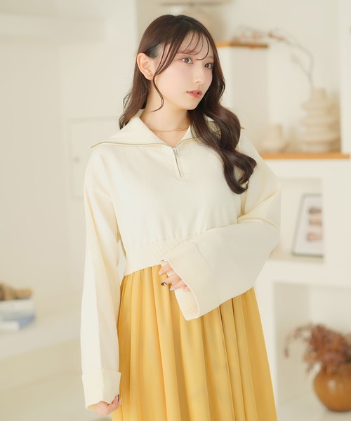 moulis'(ムーリス)の「ハーフジップニットドッキングワンピース(ワンピース・レディース・ホワイト/ブラウン・MEDIUM/LARGE/X-LARGE)」の20枚目の写真