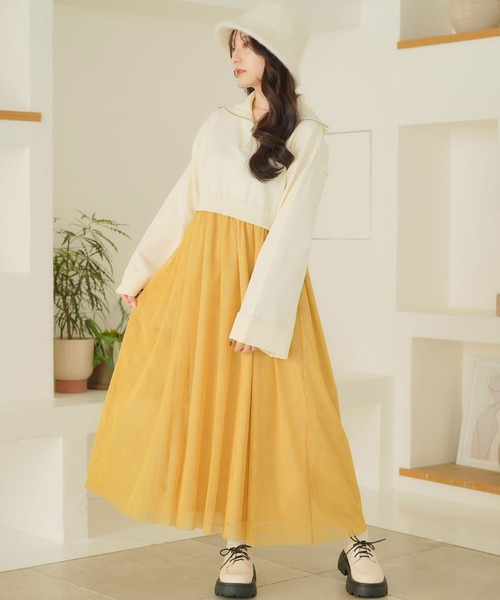 moulis'(ムーリス)の「ハーフジップニットドッキングワンピース(ワンピース・レディース・ホワイト/ブラウン・MEDIUM/LARGE/X-LARGE)」の17枚目の写真