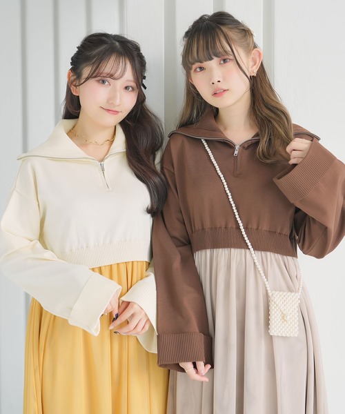 moulis'(ムーリス)の「ハーフジップニットドッキングワンピース(ワンピース・レディース・ホワイト/ブラウン・MEDIUM/LARGE/X-LARGE)」の22枚目の写真