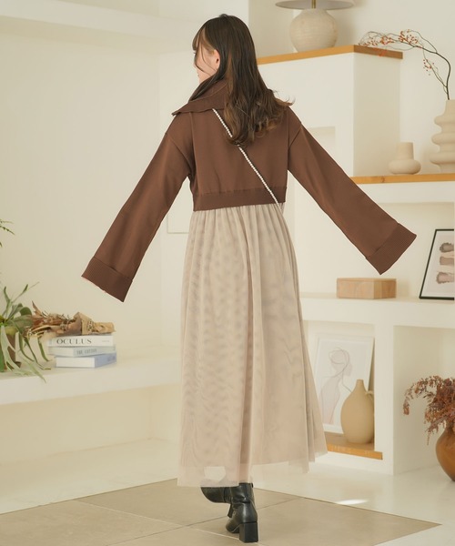 moulis'(ムーリス)の「ハーフジップニットドッキングワンピース(ワンピース・レディース・ホワイト/ブラウン・MEDIUM/LARGE/X-LARGE)」の15枚目の写真