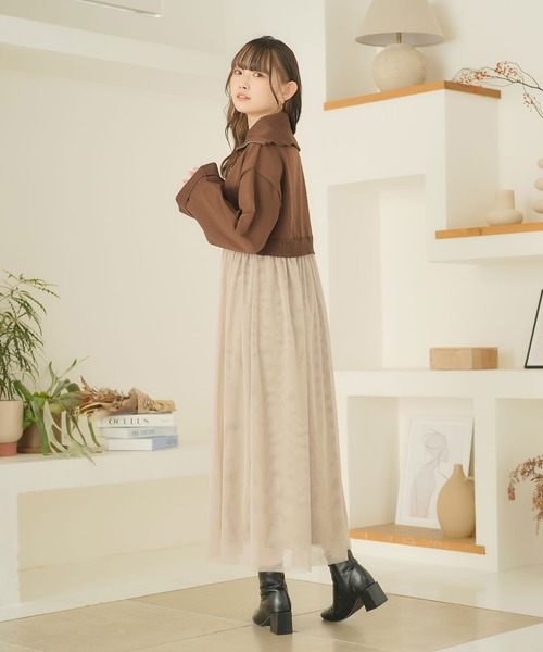 moulis'(ムーリス)の「ハーフジップニットドッキングワンピース(ワンピース・レディース・ホワイト/ブラウン・MEDIUM/LARGE/X-LARGE)」の10枚目の写真