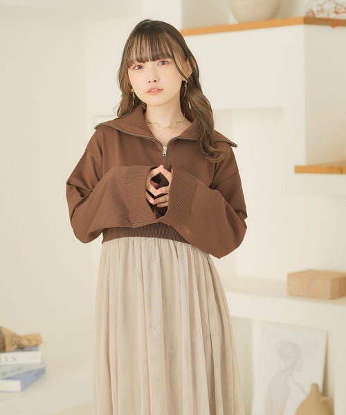moulis'(ムーリス)の「ハーフジップニットドッキングワンピース(ワンピース・レディース・ホワイト/ブラウン・MEDIUM/LARGE/X-LARGE)」の11枚目の写真