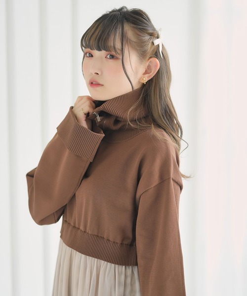 moulis'(ムーリス)の「ハーフジップニットドッキングワンピース(ワンピース・レディース・ホワイト/ブラウン・MEDIUM/LARGE/X-LARGE)」の13枚目の写真