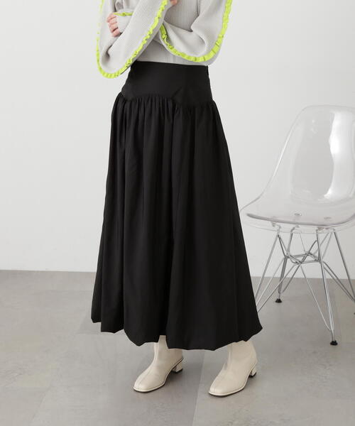 N.（N. Natural Beauty Basic）（エヌエヌナチュラルビューティーベーシック）の「◆ソフトサテンバルーンスカート（スカート・レディース・オフホワイト/ブラック・MEDIUM）」の19枚目の写真