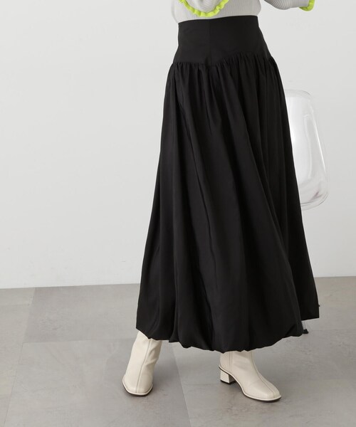 N.（N. Natural Beauty Basic）（エヌエヌナチュラルビューティーベーシック）の「◆ソフトサテンバルーンスカート（スカート・レディース・オフホワイト/ブラック・MEDIUM）」の20枚目の写真