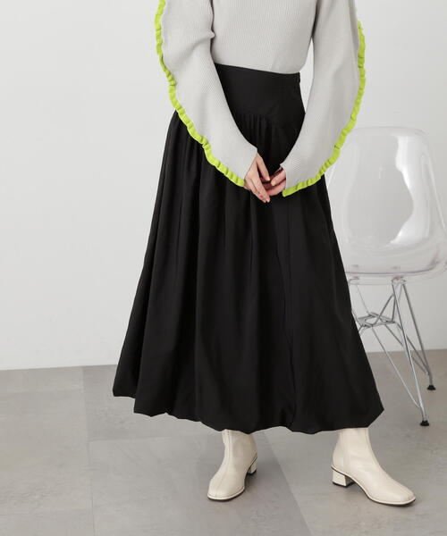 N.（N. Natural Beauty Basic）（エヌエヌナチュラルビューティーベーシック）の「◆ソフトサテンバルーンスカート（スカート・レディース・オフホワイト/ブラック・MEDIUM）」の21枚目の写真