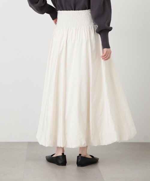N.（N. Natural Beauty Basic）（エヌエヌナチュラルビューティーベーシック）の「◆ソフトサテンバルーンスカート（スカート・レディース・オフホワイト/ブラック・MEDIUM）」の12枚目の写真