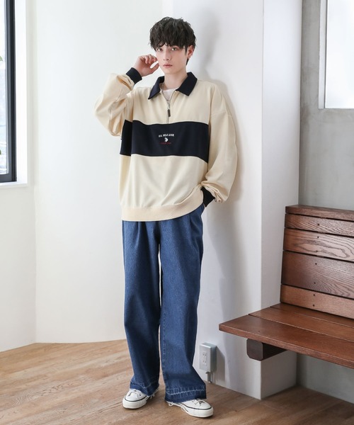 U.S. POLO ASSN.(ユーエスポロアッスン)の「U.S. POLO ASSN. 別注 ワンポイントロゴ刺繍ポロビッグシルエットハーフジップスウェット(スウェット・メンズ・アッシュグレー/ホワイト系/グレー系/ブラック/アイボリー/ブラック×グレー/ベージュ・L/M/S)」の14枚目の写真