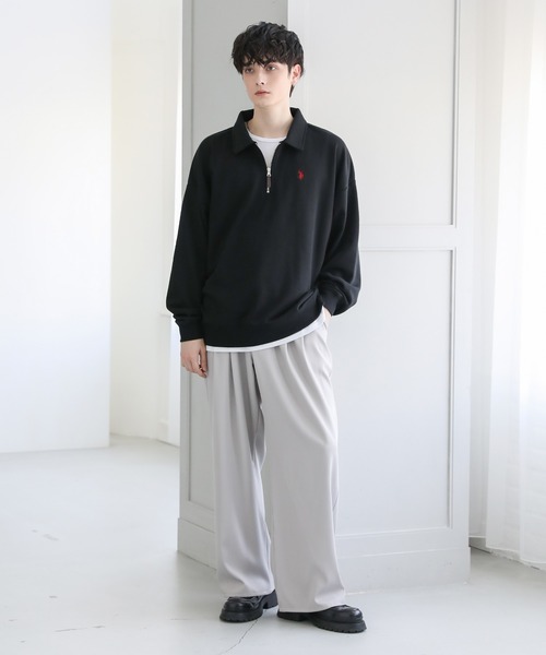 U.S. POLO ASSN.(ユーエスポロアッスン)の「U.S. POLO ASSN. 別注 ワンポイントロゴ刺繍ポロビッグシルエットハーフジップスウェット(スウェット・メンズ・アッシュグレー/ホワイト系/グレー系/ブラック/アイボリー/ブラック×グレー/ベージュ・L/M/S)」の19枚目の写真