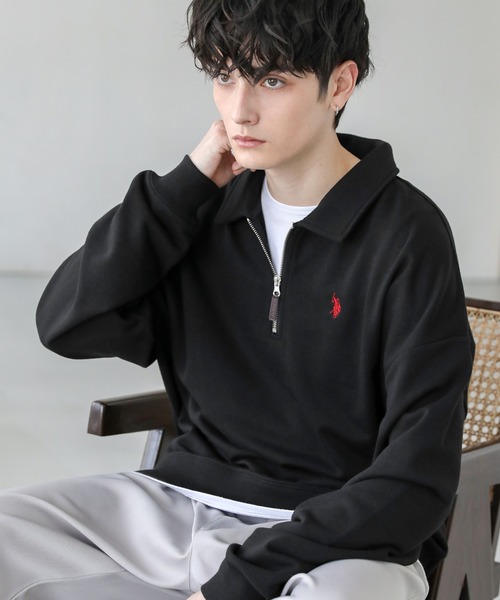 U.S. POLO ASSN.(ユーエスポロアッスン)の「U.S. POLO ASSN. 別注 ワンポイントロゴ刺繍ポロビッグシルエットハーフジップスウェット(スウェット・メンズ・アッシュグレー/ホワイト系/グレー系/ブラック/アイボリー/ブラック×グレー/ベージュ・L/M/S)」の18枚目の写真
