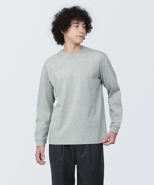 セール】紳士 洗いざらし太番手クルーネック長袖Tシャツ（Tシャツ