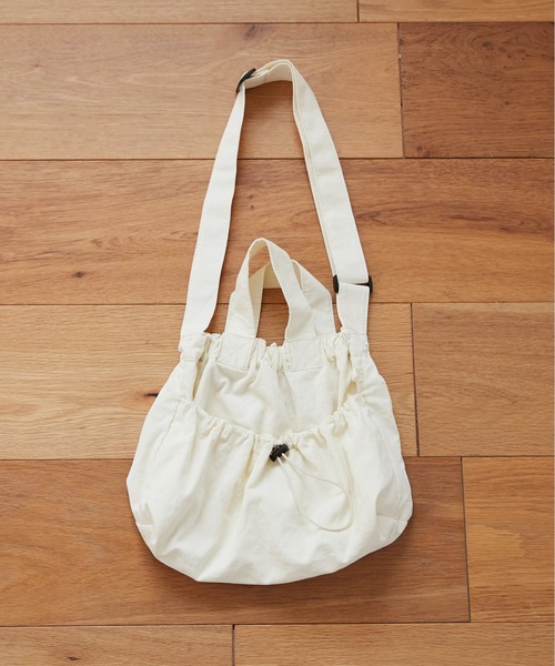 SALE【Anne Klein】ドローストリングバケットバッグ☆2WAY ナイロン ドローストリング 2WAY ショルダーバッグ(ショルダー