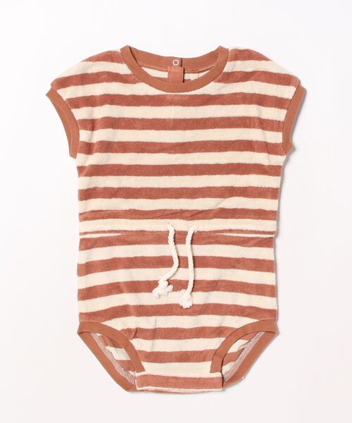 【セール】【Bs】【it】【Quincy Mae】TERRY RETRO ROMPER | AMBER-STRIPE（その他ベビー用品）｜Quincy Mae（クインシーメイ）