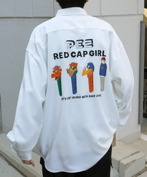 【PEZ × RED CAP GIRL】コラボ 無地 / クレリック配色 長袖ビッグシルエットシャツ