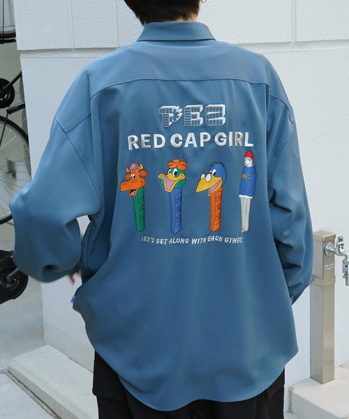 Red Cap Girl(レッドキャプガール)の「【PEZ × RED CAP GIRL】コラボ 無地 / クレリック配色 長袖ビッグシルエットシャツ(シャツ/ブラウス・メンズ・グレー系その他/ブルー系その他/ブラック系/ブラック系その他/ホワイト/ブラック/ホワイト系その他/ブルー/グレー/ブラック×ホワイト・M/L)」の10枚目の写真