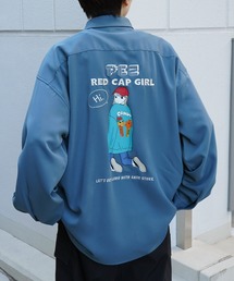 【PEZ × RED CAP GIRL】コラボ  無地 / クレリック配色 長袖ビッグシルエットシャツ