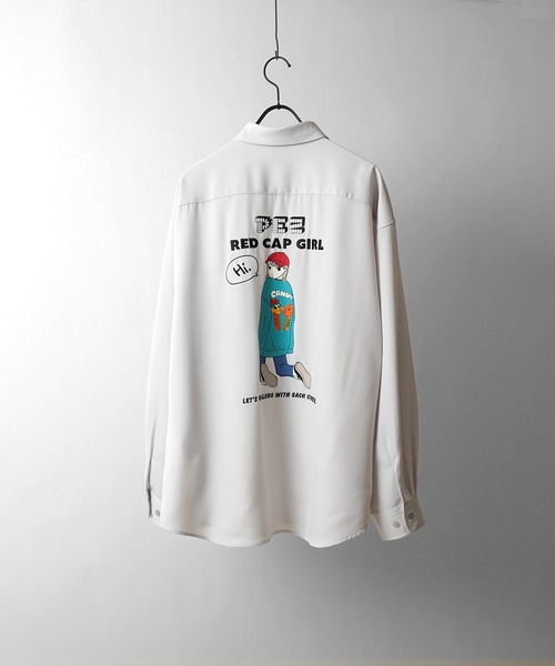 Red Cap Girl(レッドキャプガール)の「【PEZ × RED CAP GIRL】コラボ 無地 / クレリック配色 長袖ビッグシルエットシャツ(シャツ/ブラウス・メンズ・グレー系その他/ブルー系その他/ブラック系/ブラック系その他/ホワイト/ブラック/ホワイト系その他/ブルー/グレー/ブラック×ホワイト・M/L)」の14枚目の写真