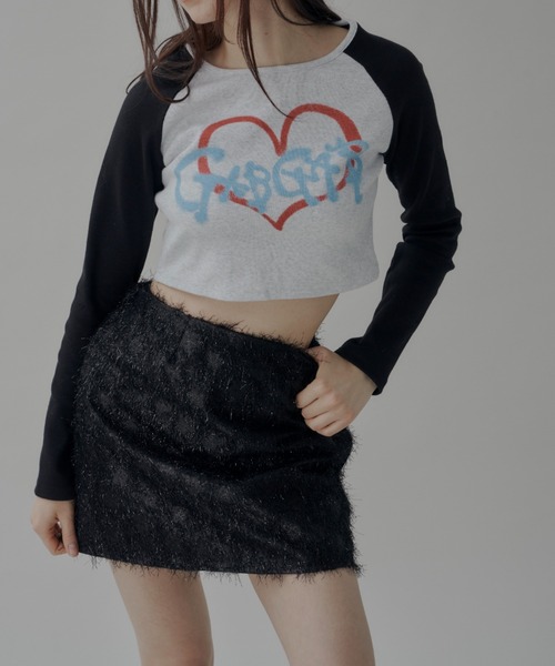 GAB GAB(ガブガブ)の「フリンジミニスカート(スカート・レディース・ブラック/ピンク・MEDIUM/SMALL)」の4枚目の写真
