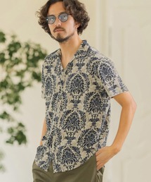 mhs2120-ORIENTAL PATTERN SHORT SLEEVE SKIPPER SHIRTS シャツ