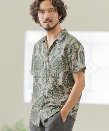 mhs2120-ORIENTAL PATTERN SHORT SLEEVE SKIPPER SHIRTS シャツ