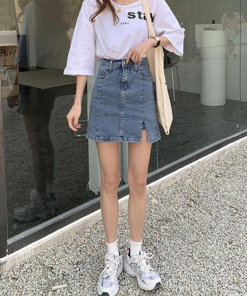 Miniministore（ミニミニストア）の「キュロット デニムスカート ミニスカート（デニムスカート・レディース・ブルー・M/L/XL/S/XS）」の3枚目の写真