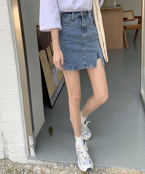 Miniministore（ミニミニストア）の「キュロット デニムスカート ミニスカート（デニムスカート・レディース・ブルー・M/L/XL/S/XS）」の4枚目の写真