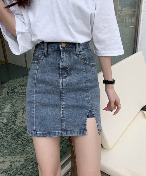 Miniministore（ミニミニストア）の「キュロット デニムスカート ミニスカート（デニムスカート・レディース・ブルー・M/L/XL/S/XS）」の8枚目の写真