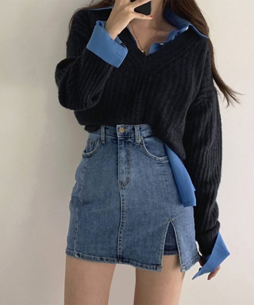 Miniministore（ミニミニストア）の「キュロット デニムスカート ミニスカート（デニムスカート・レディース・ブルー・M/L/XL/S/XS）」の10枚目の写真