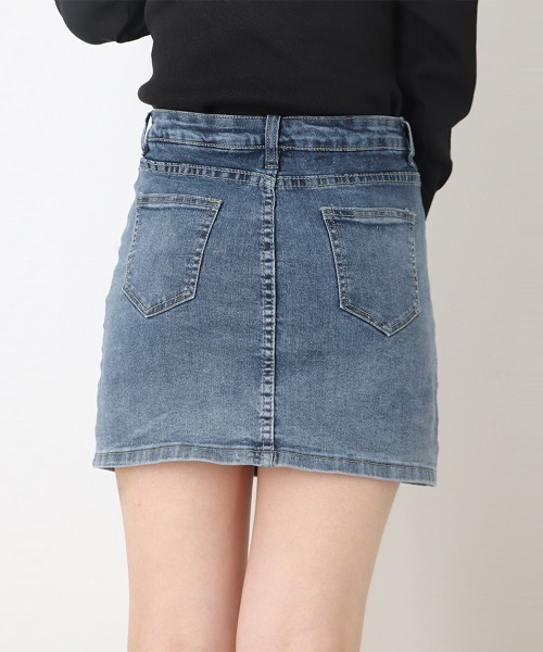 Miniministore（ミニミニストア）の「キュロット デニムスカート ミニスカート（デニムスカート・レディース・ブルー・M/L/XL/S/XS）」の14枚目の写真