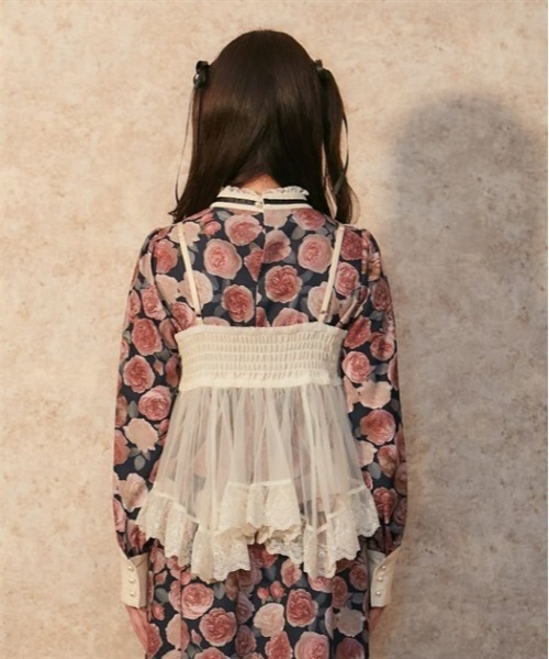 axes femme（アクシーズファム）の「チュール重ねイレヘムビスチェ（ベスト・レディース・ピンク/キナリ/ブラック・FREE）」の5枚目の写真