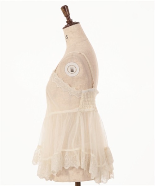 axes femme（アクシーズファム）の「チュール重ねイレヘムビスチェ（ベスト・レディース・ピンク/キナリ/ブラック・FREE）」の7枚目の写真