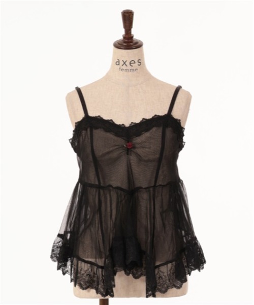 axes femme（アクシーズファム）の「チュール重ねイレヘムビスチェ（ベスト・レディース・ピンク/キナリ/ブラック・FREE）」の15枚目の写真