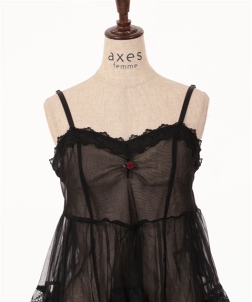 axes femme（アクシーズファム）の「チュール重ねイレヘムビスチェ（ベスト・レディース・ピンク/キナリ/ブラック・FREE）」の18枚目の写真