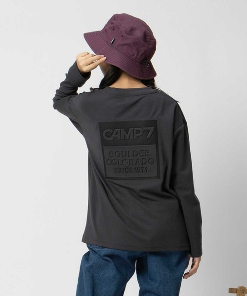CAMP7(キャンプセブン)の「【CAMP7】プリントエンボス長袖Tシャツ(Tシャツ/カットソー・キッズ・ダークグレー/ブルー・120/150/130/140/160)」の1枚目の写真