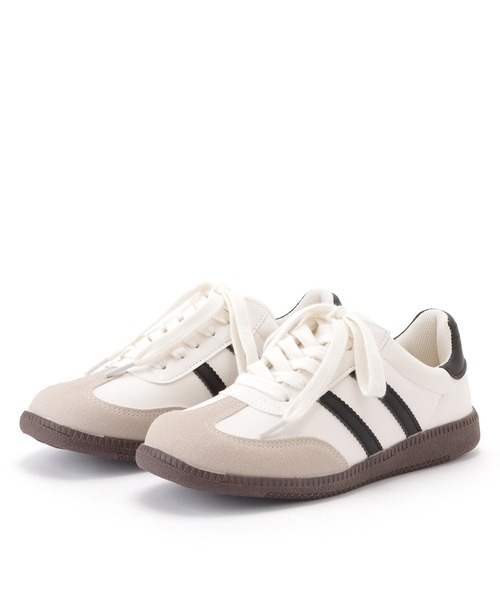 その他ブランド / ローカットスニーカー/38/マルチカラー セール】マルチカラー 配色 ライン フラット スニーカー（スニーカー