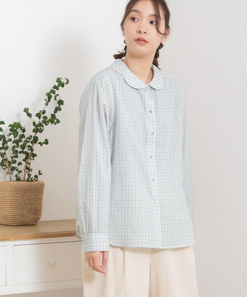 POU DOU DOU（プードゥドゥ）の「花びら衿ブラウス（シャツ/ブラウス・レディース・オフホワイト/ネイビー/キナリ・3）」の13枚目の写真