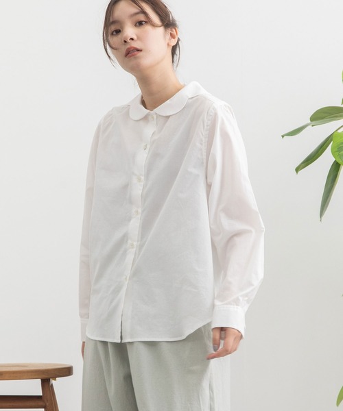 POU DOU DOU（プードゥドゥ）の「花びら衿ブラウス（シャツ/ブラウス・レディース・オフホワイト/ネイビー/キナリ・3）」の20枚目の写真